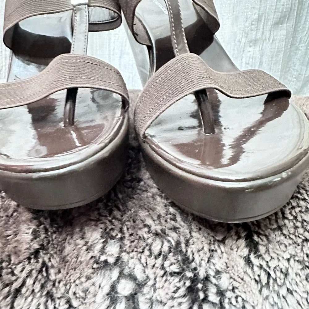 BCBGeneration Dark Brown Wedge Sandals 9.5